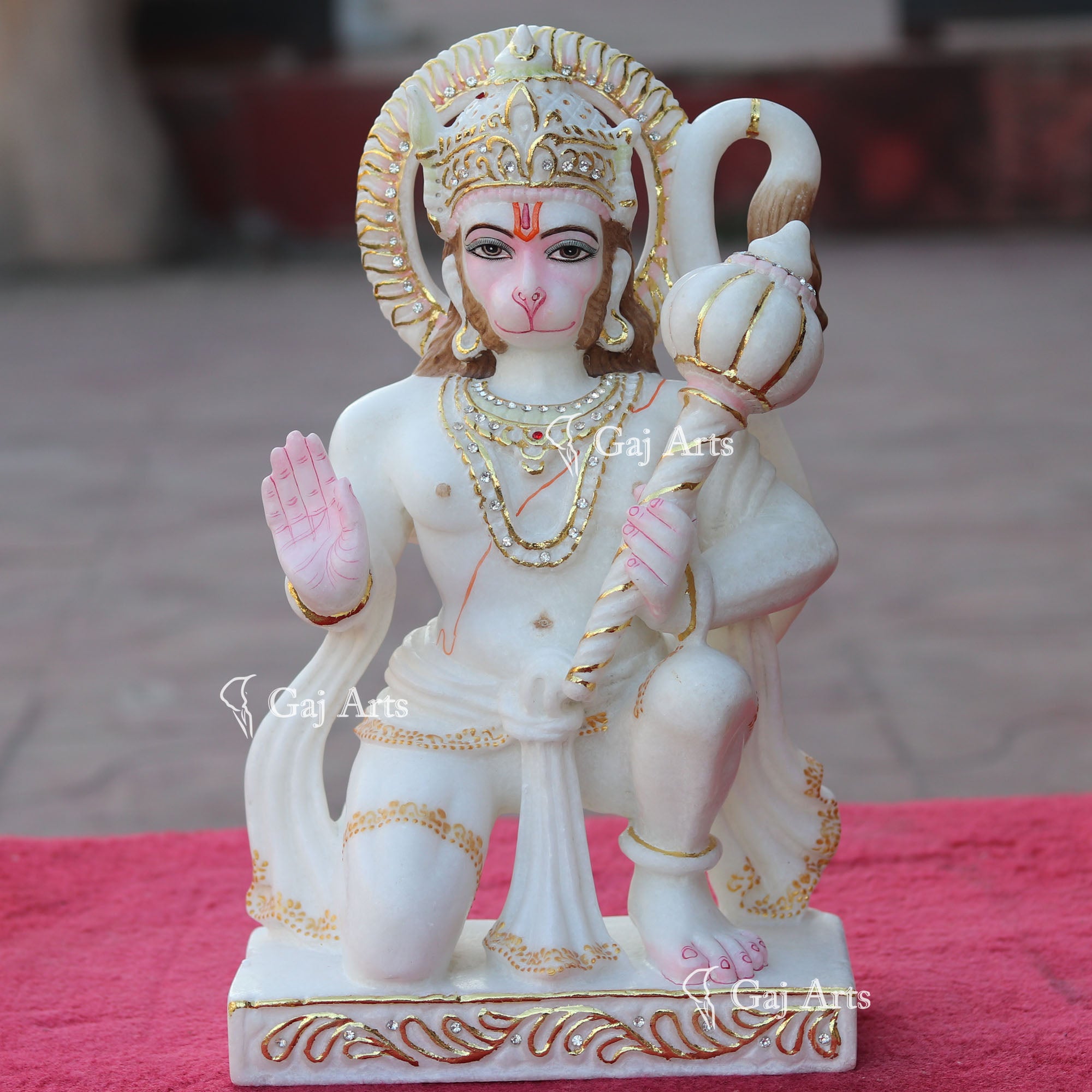 Makrana Marble Hanuman Ji Idol | 15 Inch