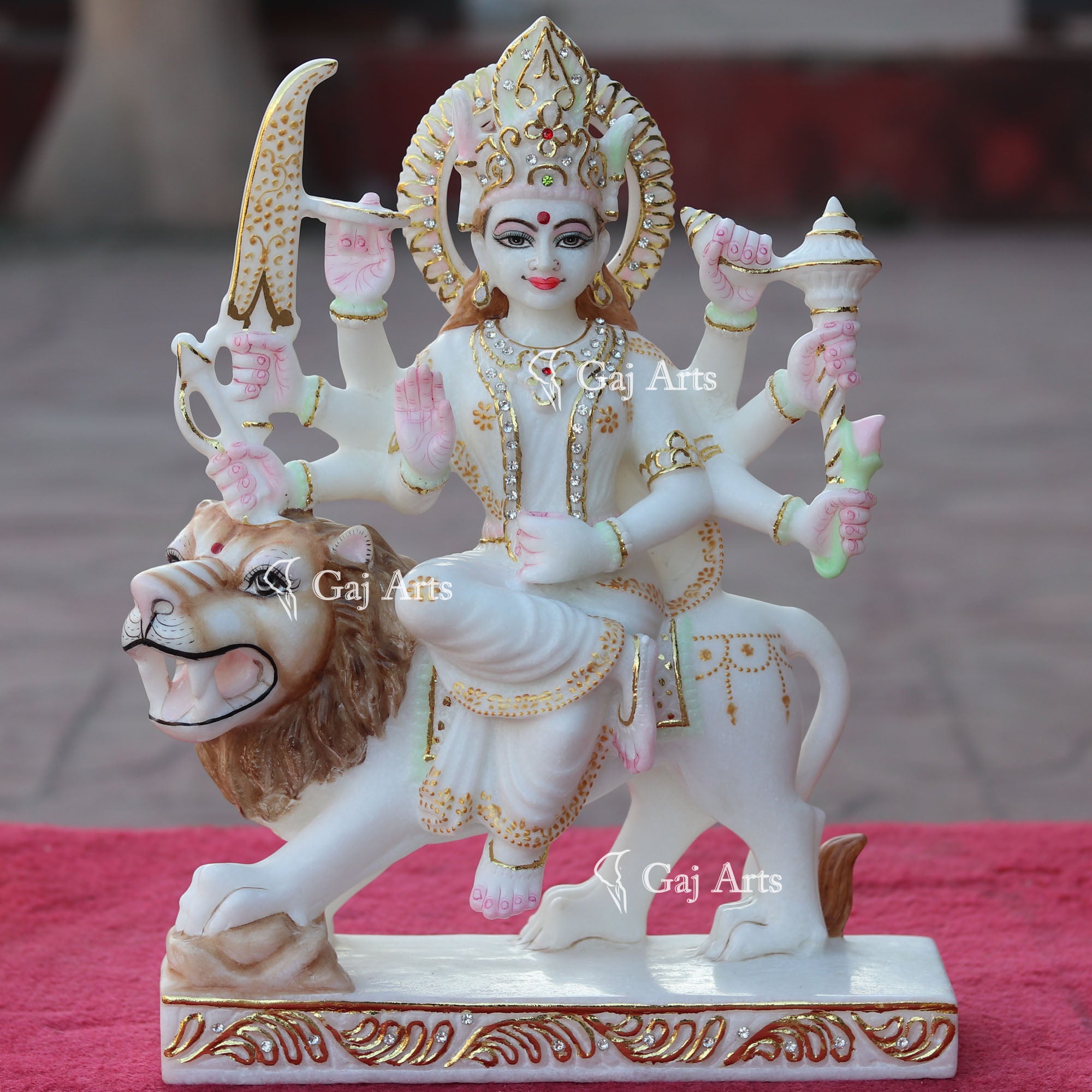 Marble Durga Mata Idol | 15 Inch