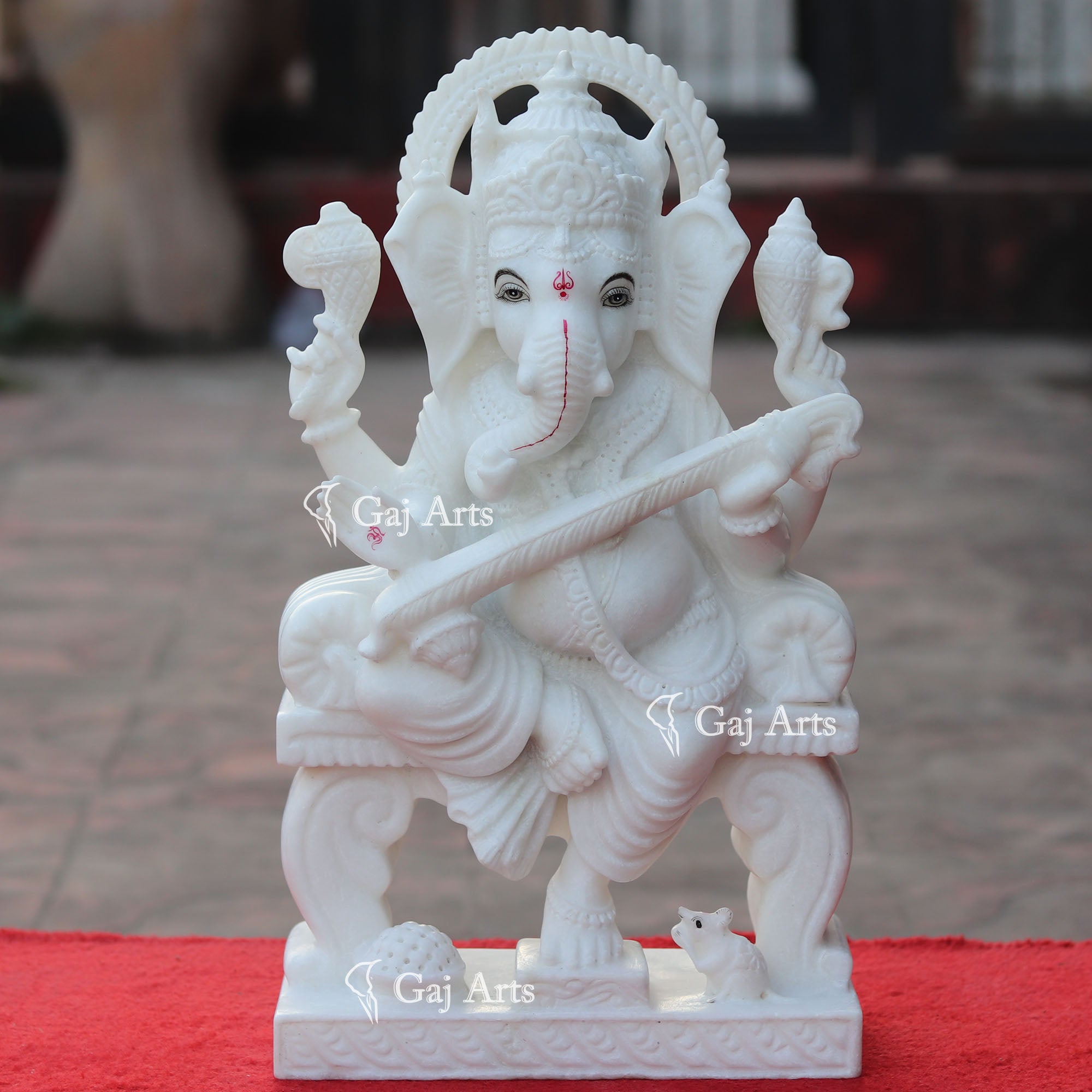 Super White Makrana Marble Ganesh Idol | 18 Inch