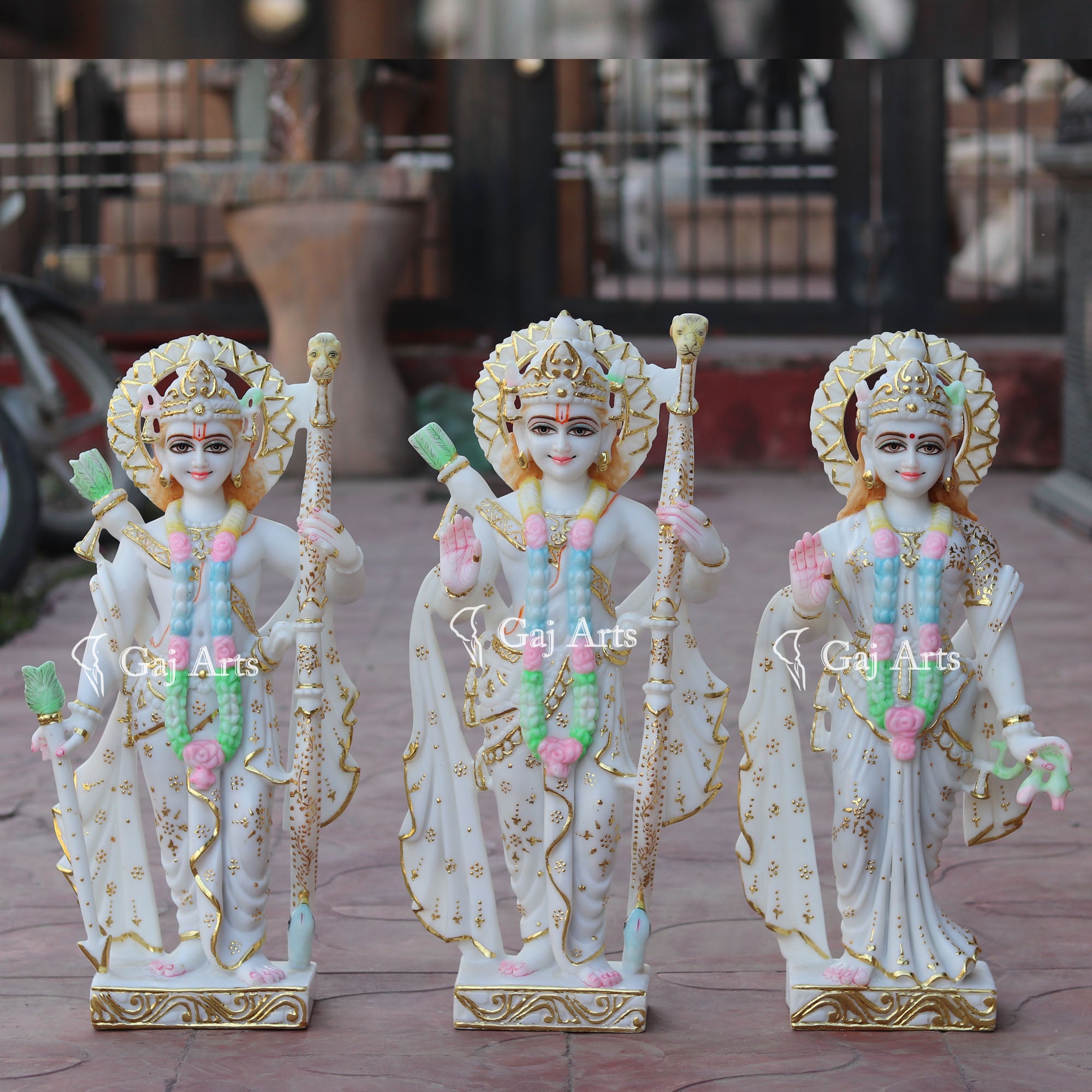 Makrana Marble Powder Ram Jodi Idol | 24 Inch