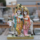 Super White Makrana Marble Radha Krishna Jugal Jodi Idol | 18 Inch