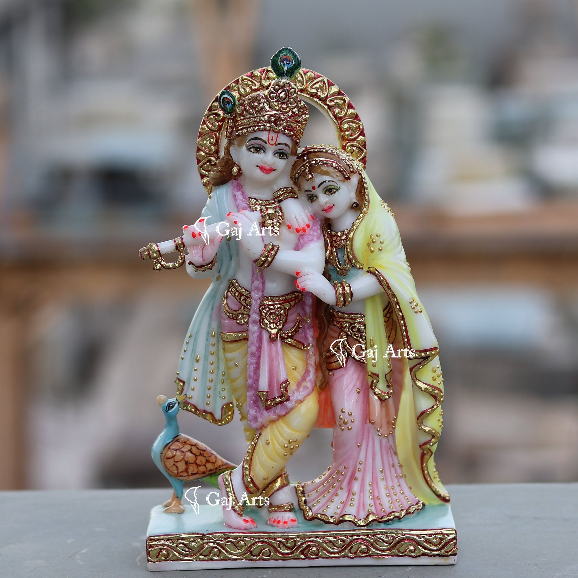 Marble Ethiopia Radha Krishna Jodi | 9 Inch