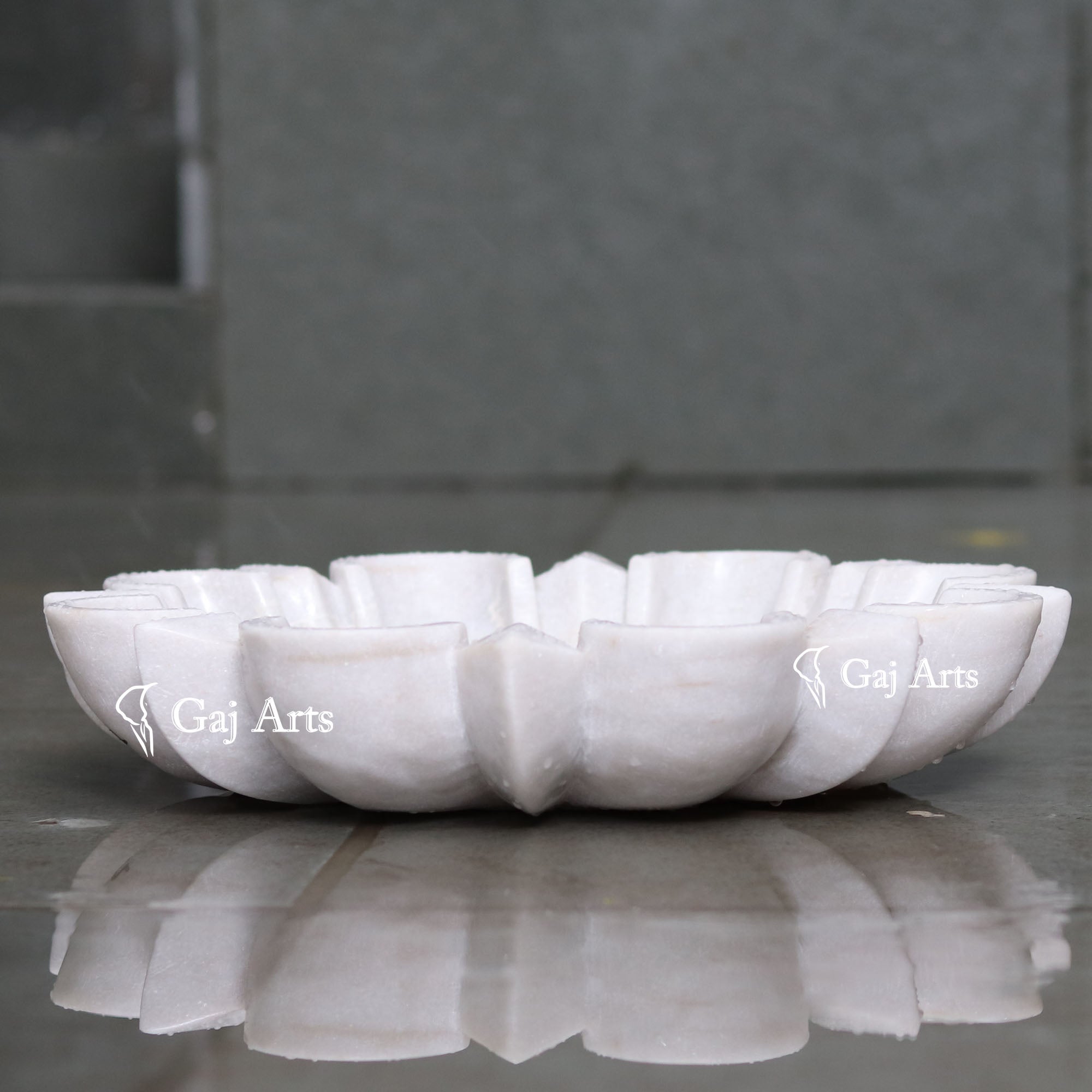 White Marble Premium Floral Bowl | 15 Inch