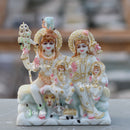 White Marble Shiv Parivar Idol | 7 Inch