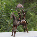 Dhokra Art Horse Monkey Riders Sculpture | 18 Inch