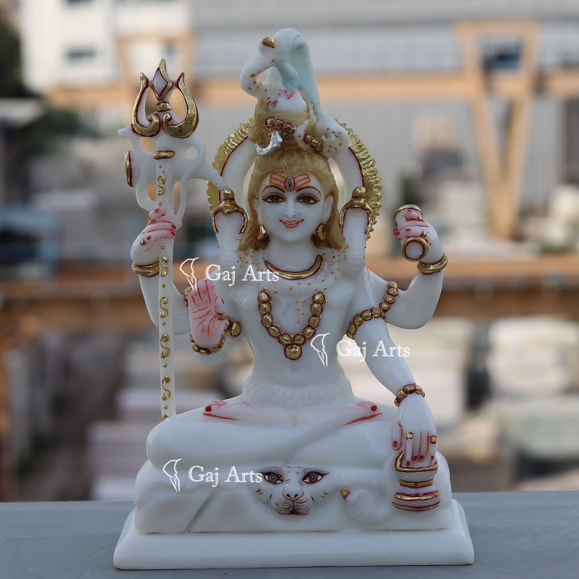 White Marble Lord Shiva Statue | 10 Inch
