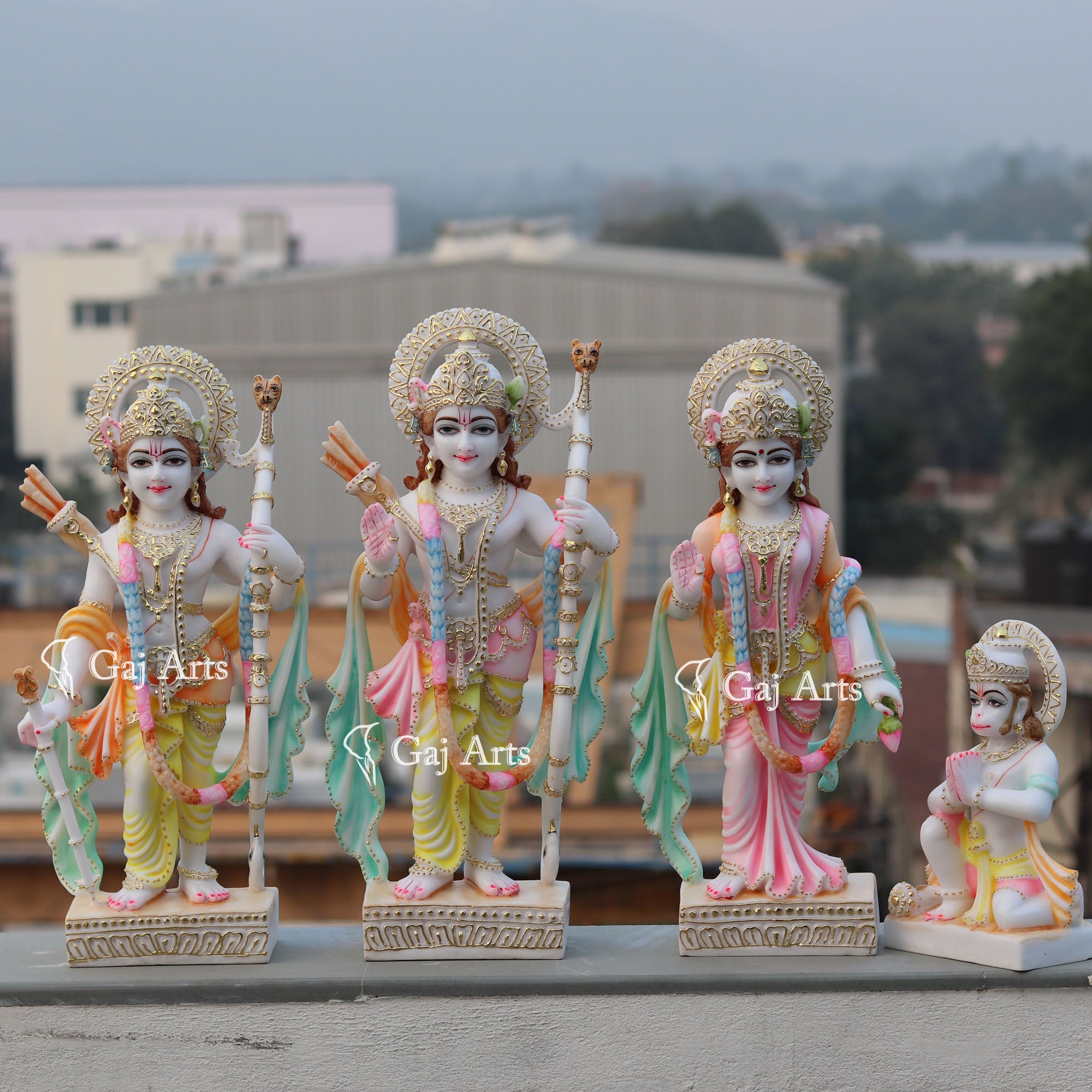 Marble Ethiopia Ram Jodi Idol | 24 Inch