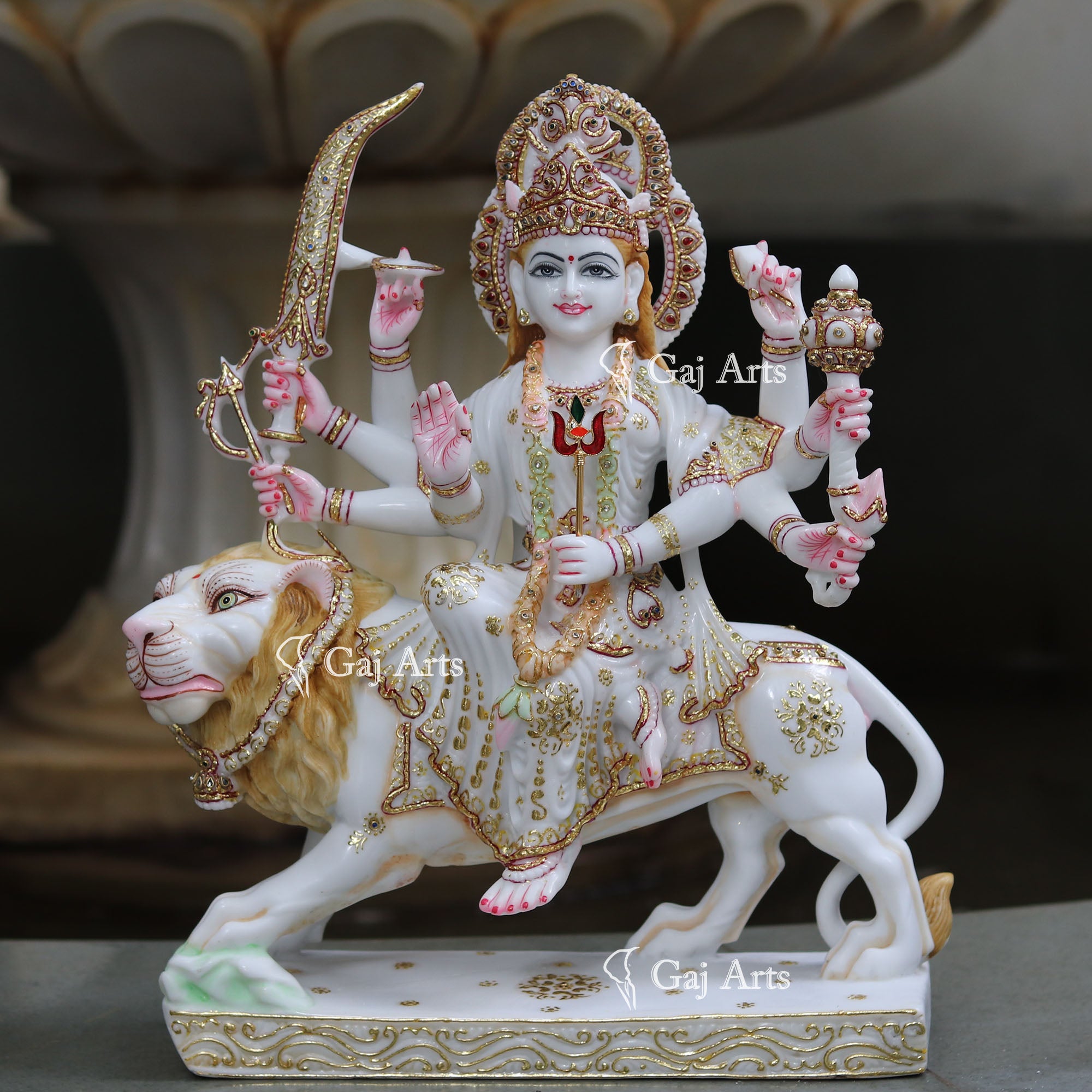 Marble Durga Mata Idol | 18 Inch