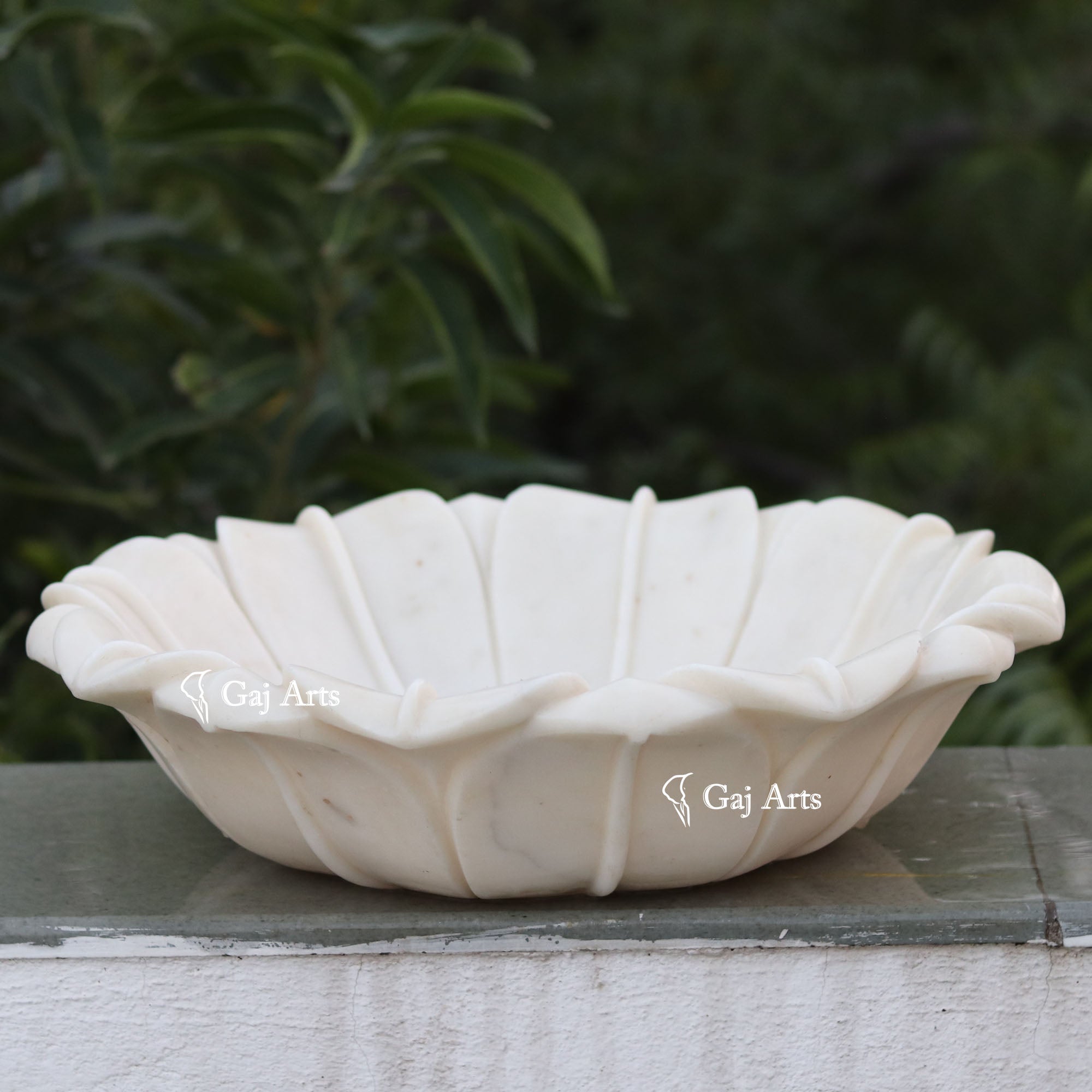 White Marble Grand Decorative Bowl | 18 Inch