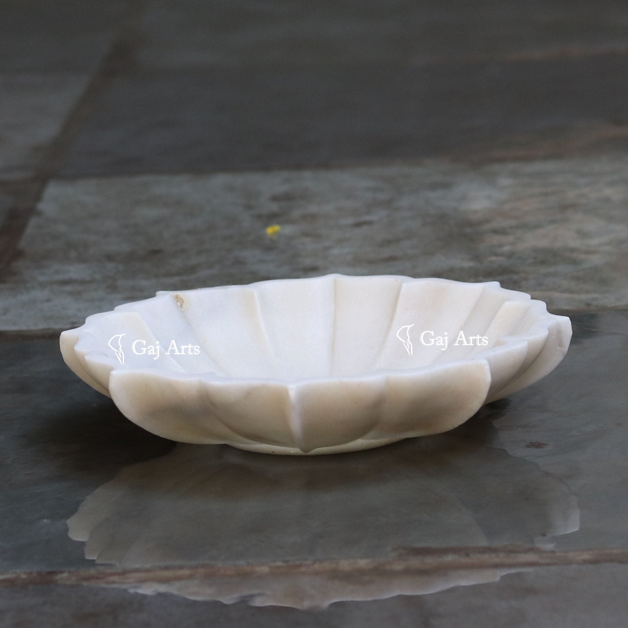 White Marble Elegant Display Bowl | 12 Inch