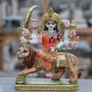 Handcrafted White Marble Durga Maa Idol | 12 Inch