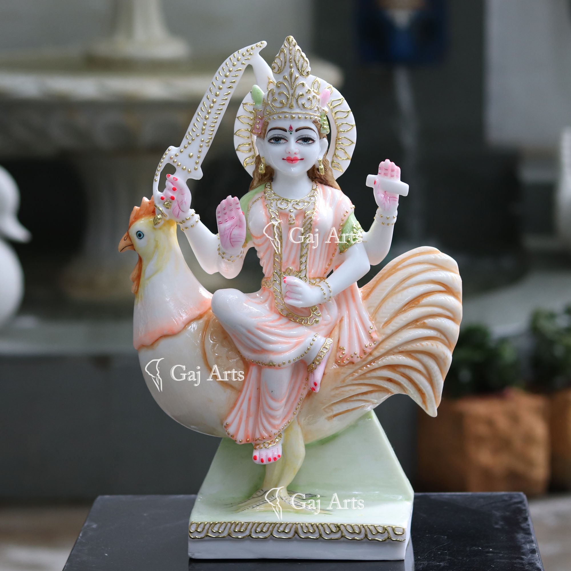 White Marble Bahu Charni Mata Idol | 18 Inch