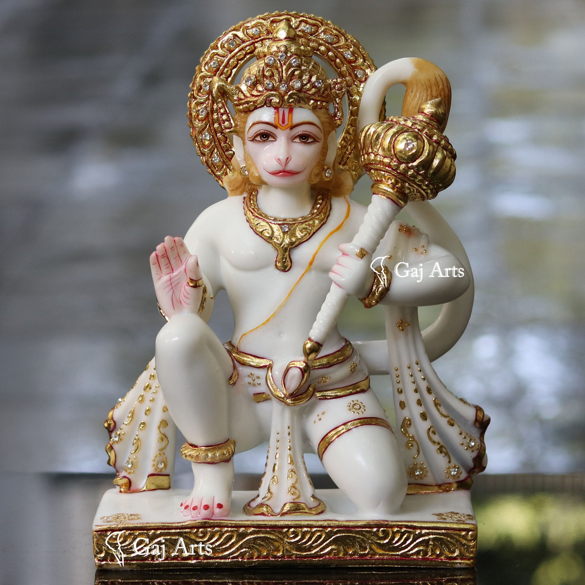 Ethiopia Marble Hanuman Ji Idol | 12 Inch