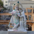 White Marble Ethiopia Radha Krishna Idol | 24 Inch