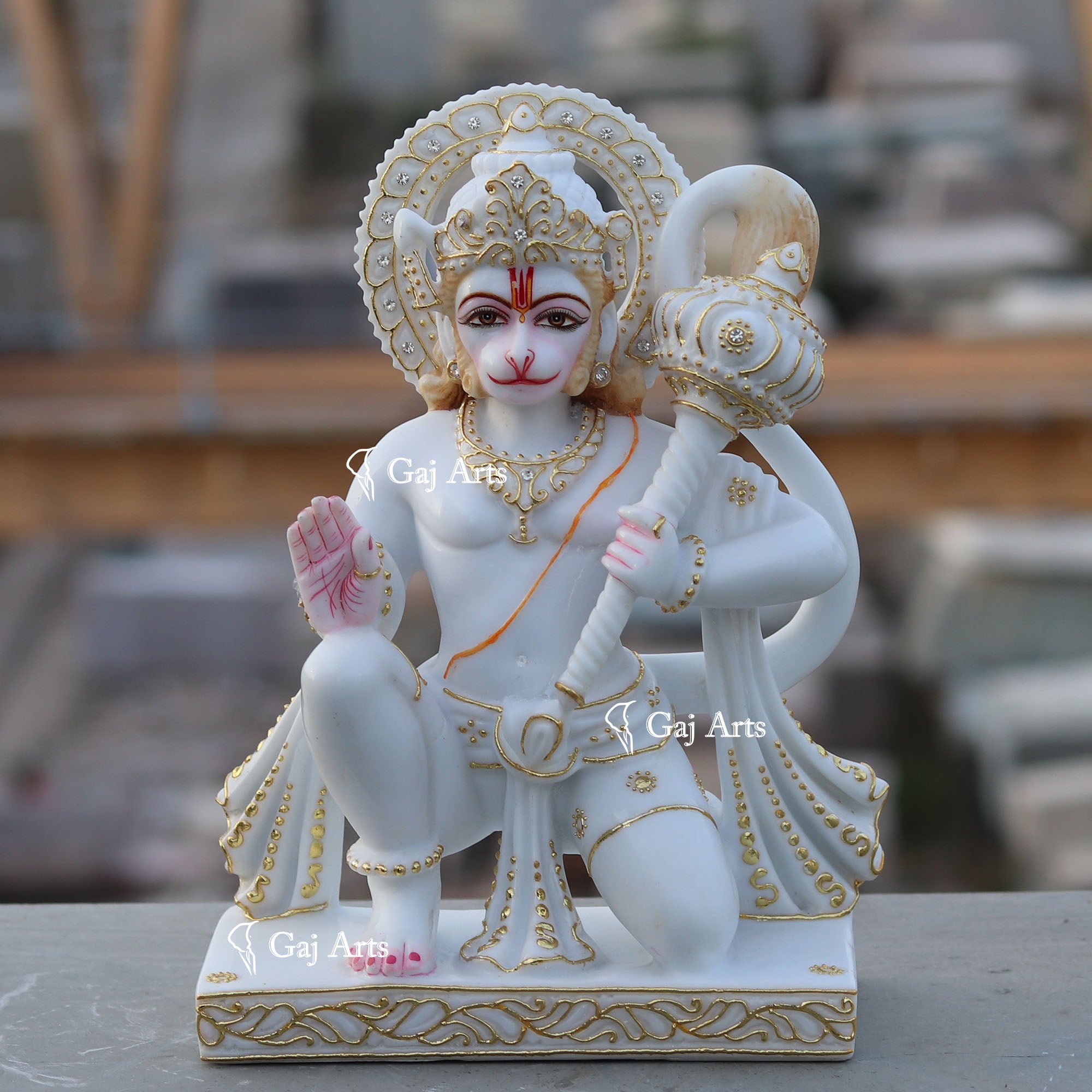 Ethiopia Marble Hanuman Ji Idol | 12 Inch