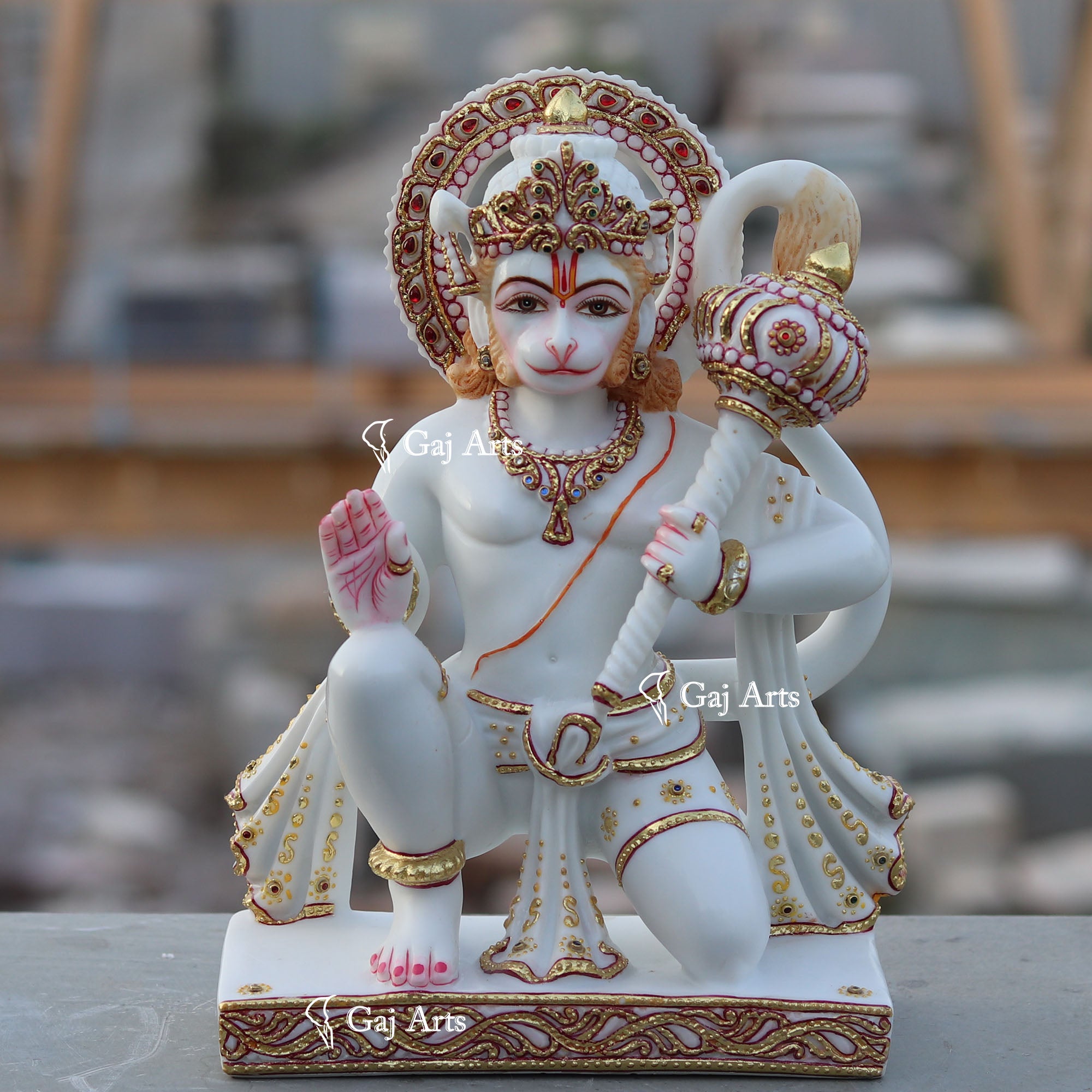 Ethiopia Marble Hanuman Ji Idol | 12 Inch