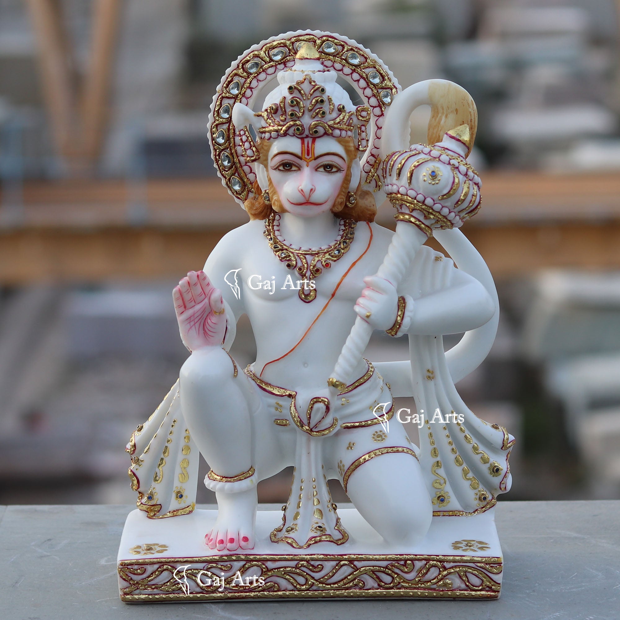 Ethiopia Marble Hanuman Ji Idol | 12 Inch