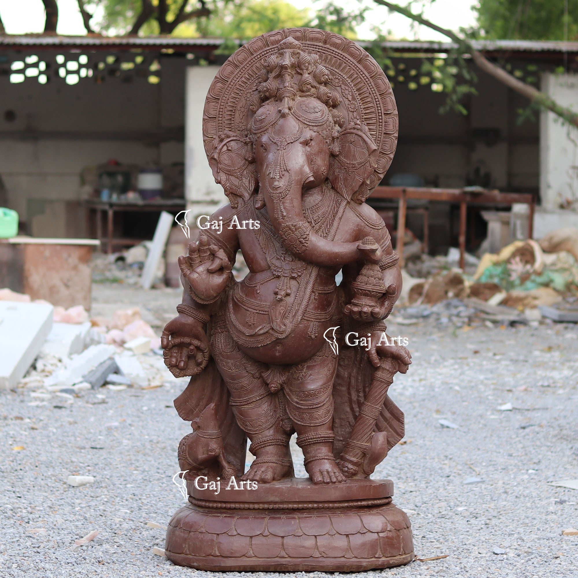 Sandstone Ganesh Statue | 60 Inch