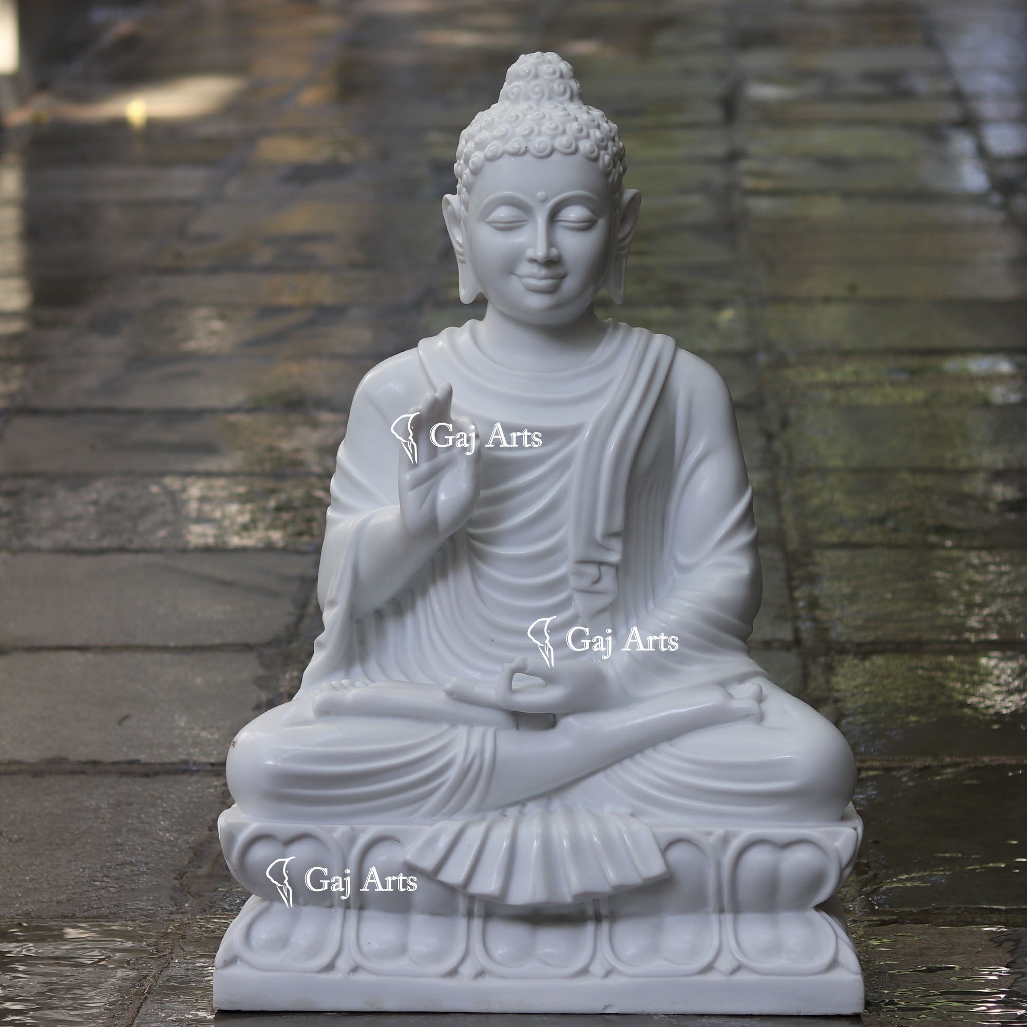White Marble Buddha Statue | 30 Inch