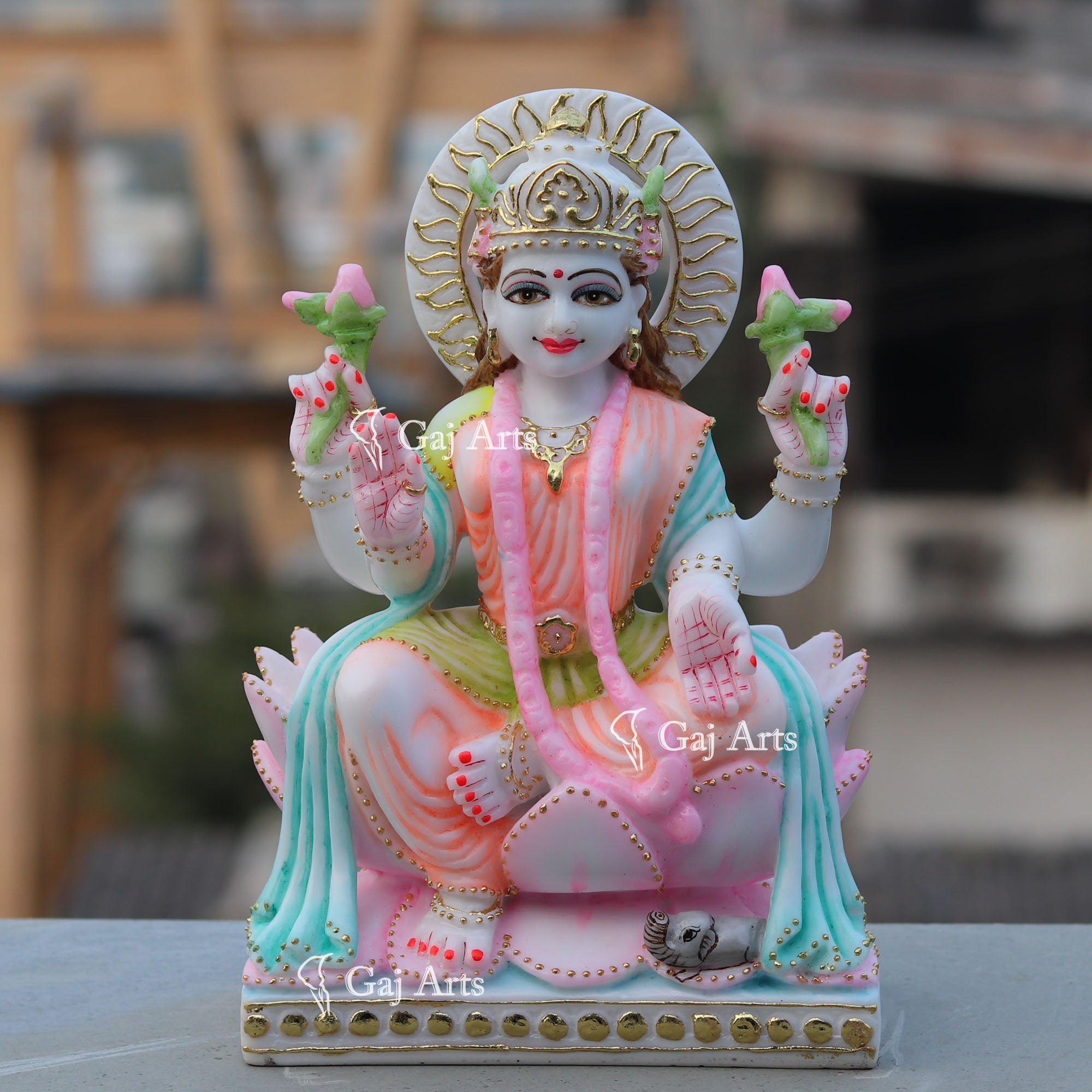 White Marble Laxmi Mata Statue | 12 Inch