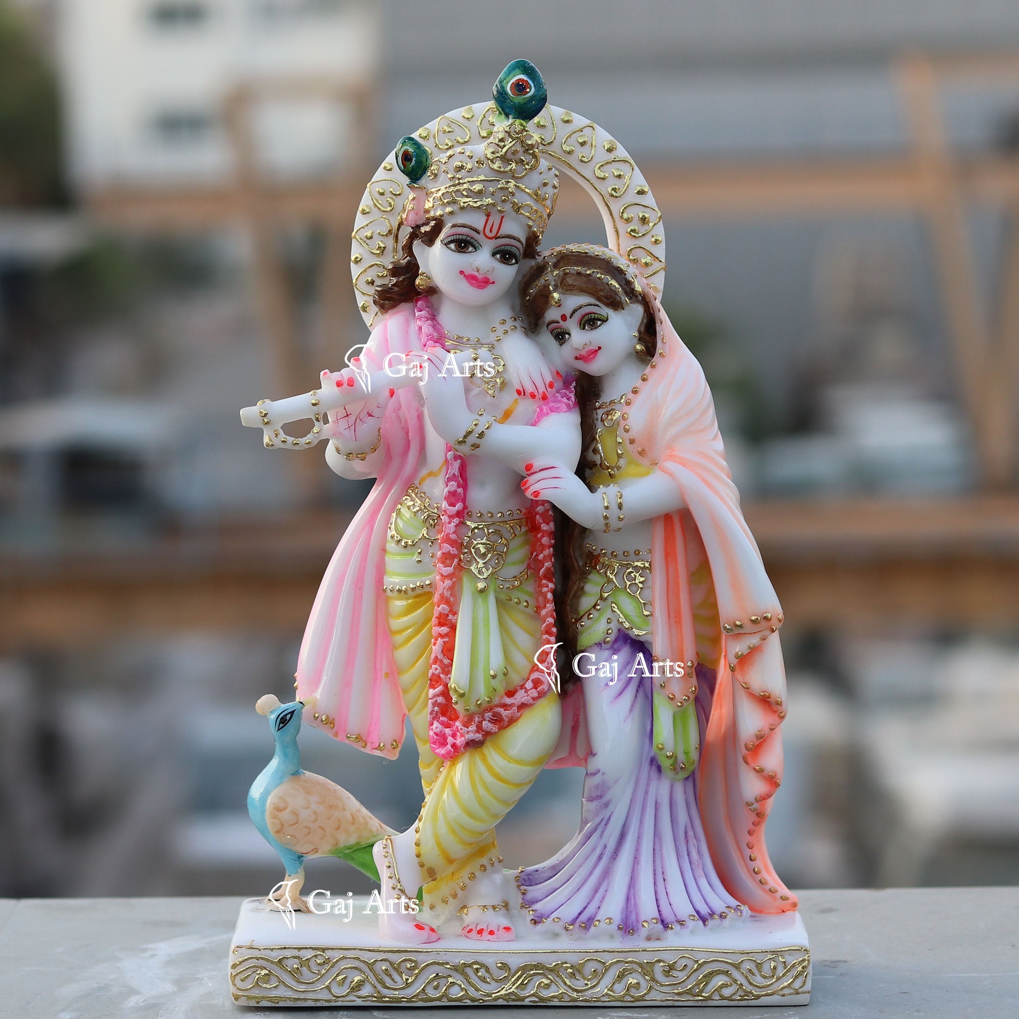 White Marble Ethiopia Radha Krishna Jodi | 12 Inch