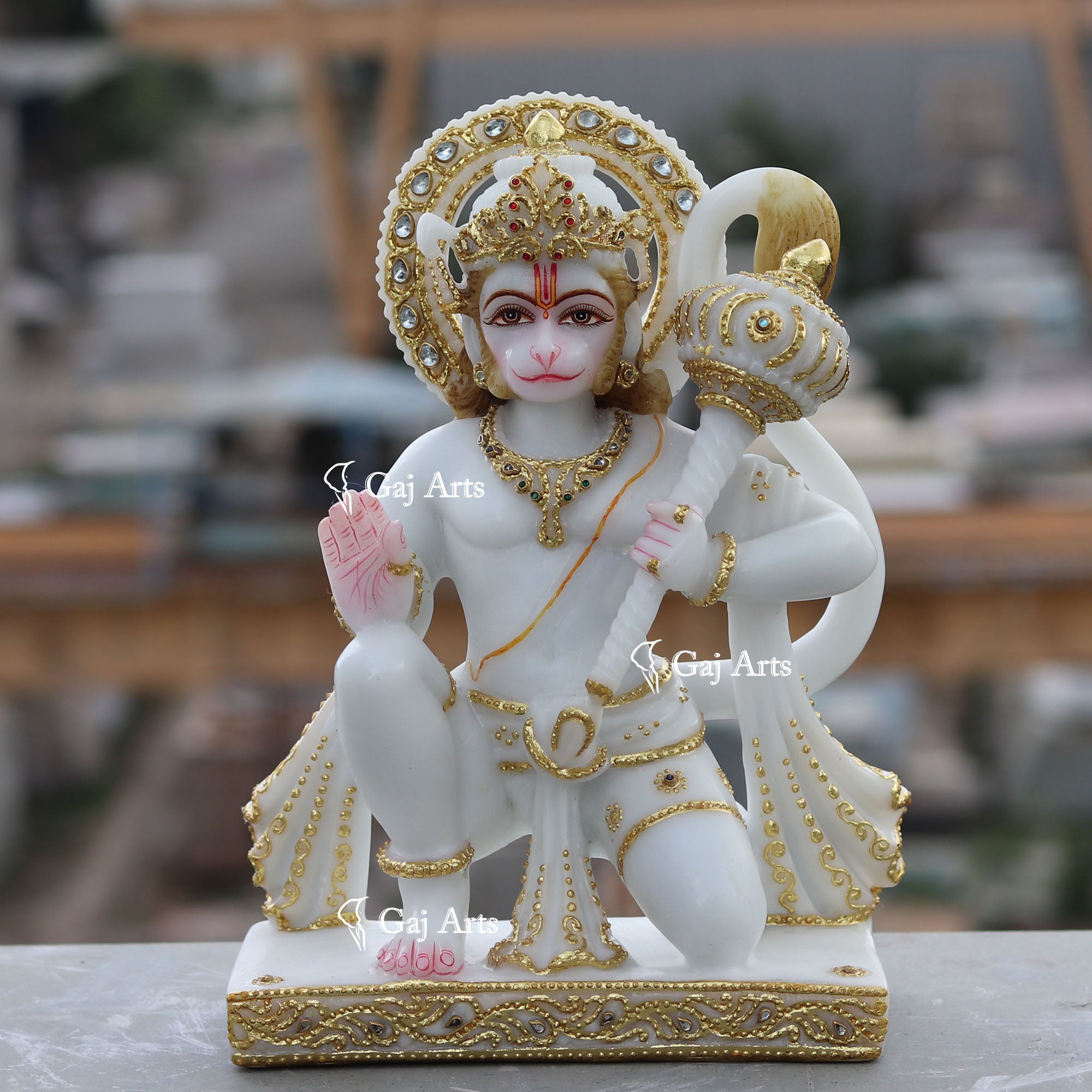 Ethiopia Marble Hanuman Ji Idol | 12 Inch