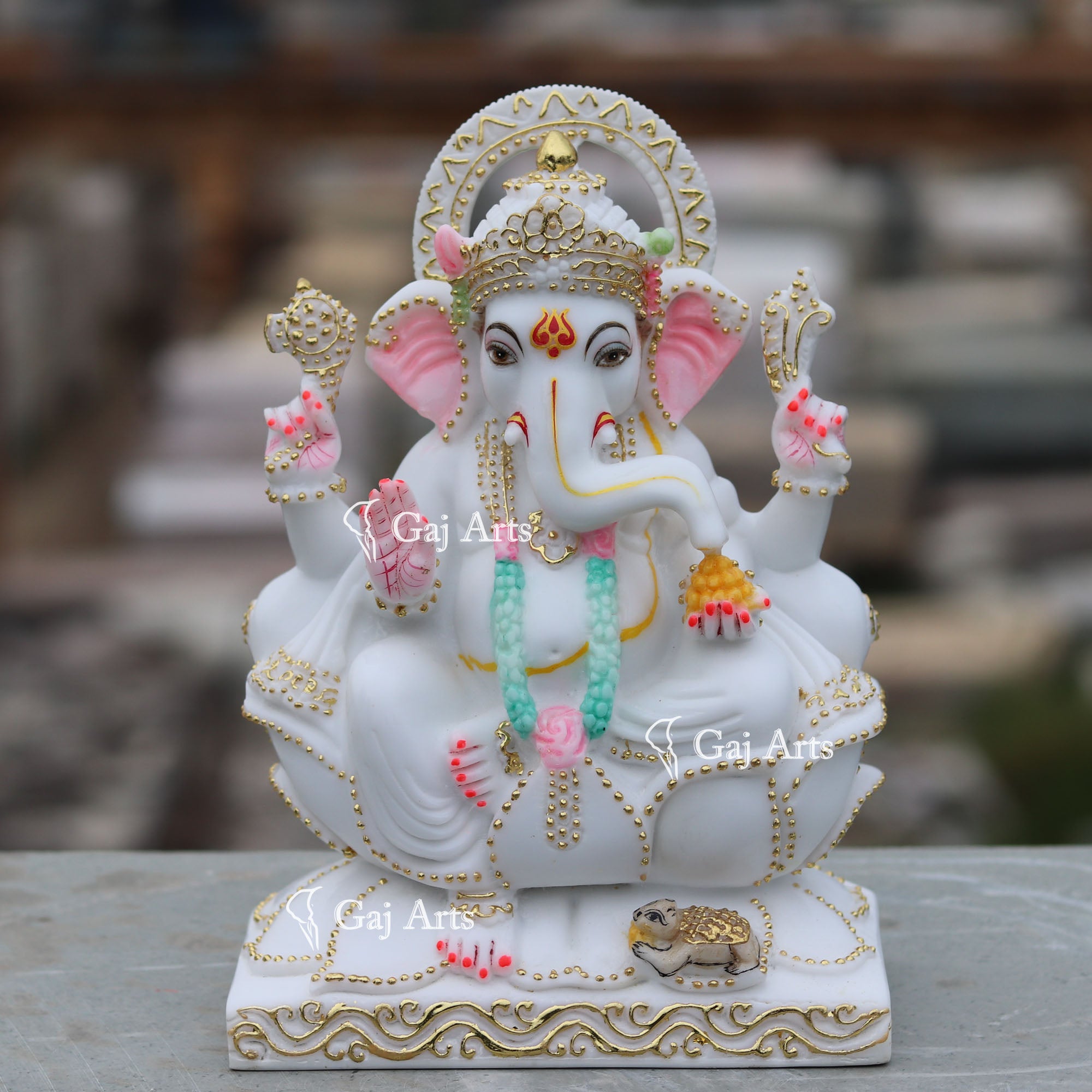 White Marble Ganesh Statue | 10 Inch