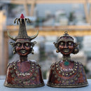 Dhokra Art Tribal Head Sculpture | 12 Inch