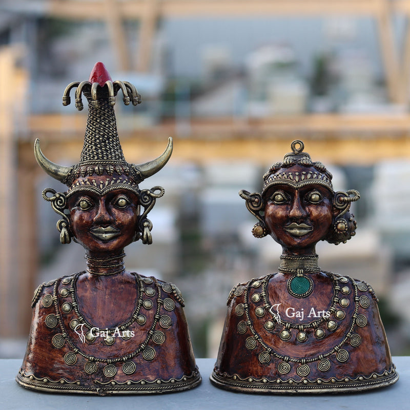 Dhokra Art Tribal Head 12"