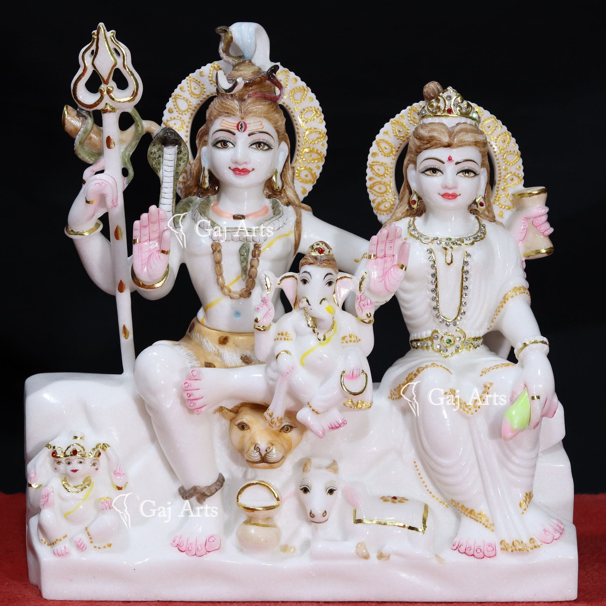 Premium Marble Shiv Parivar Idol | 16 Inch