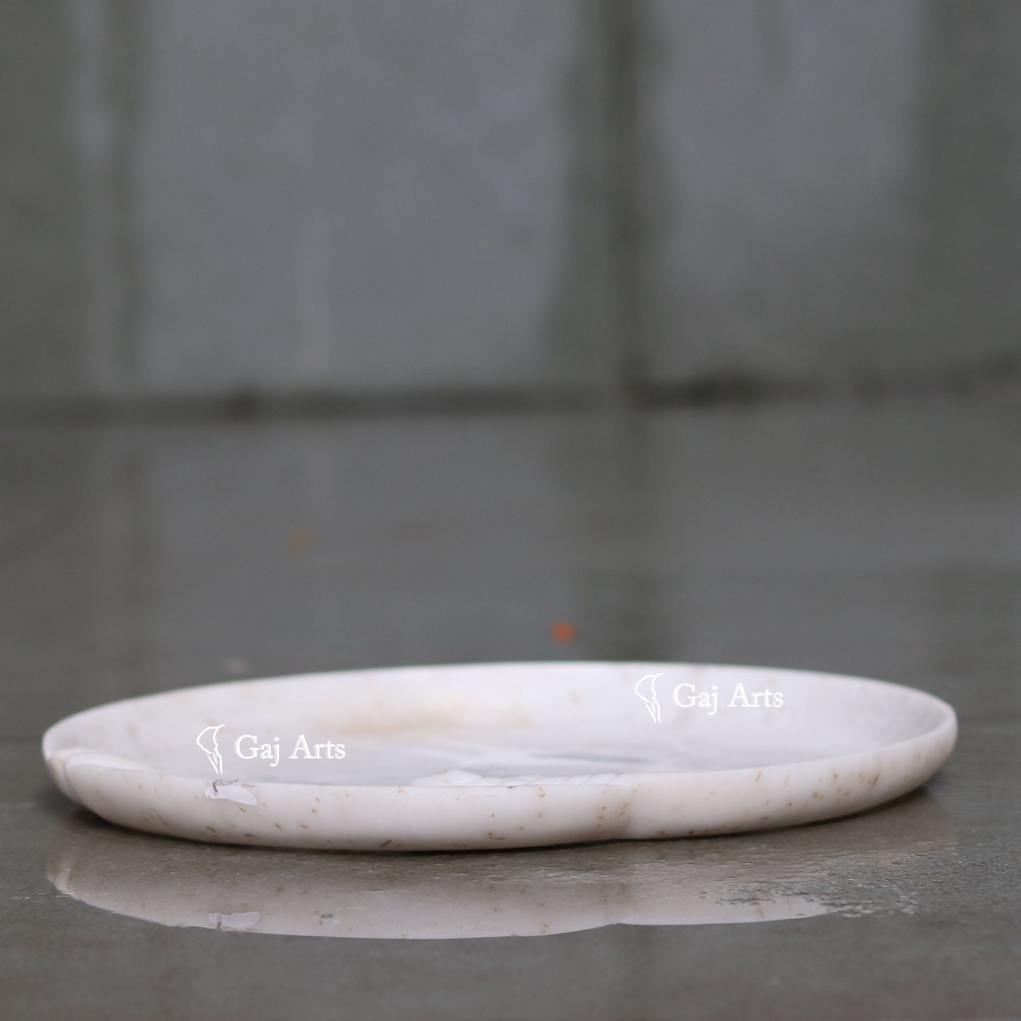 White Marble Artisan Floral Bowl | 12 Inch