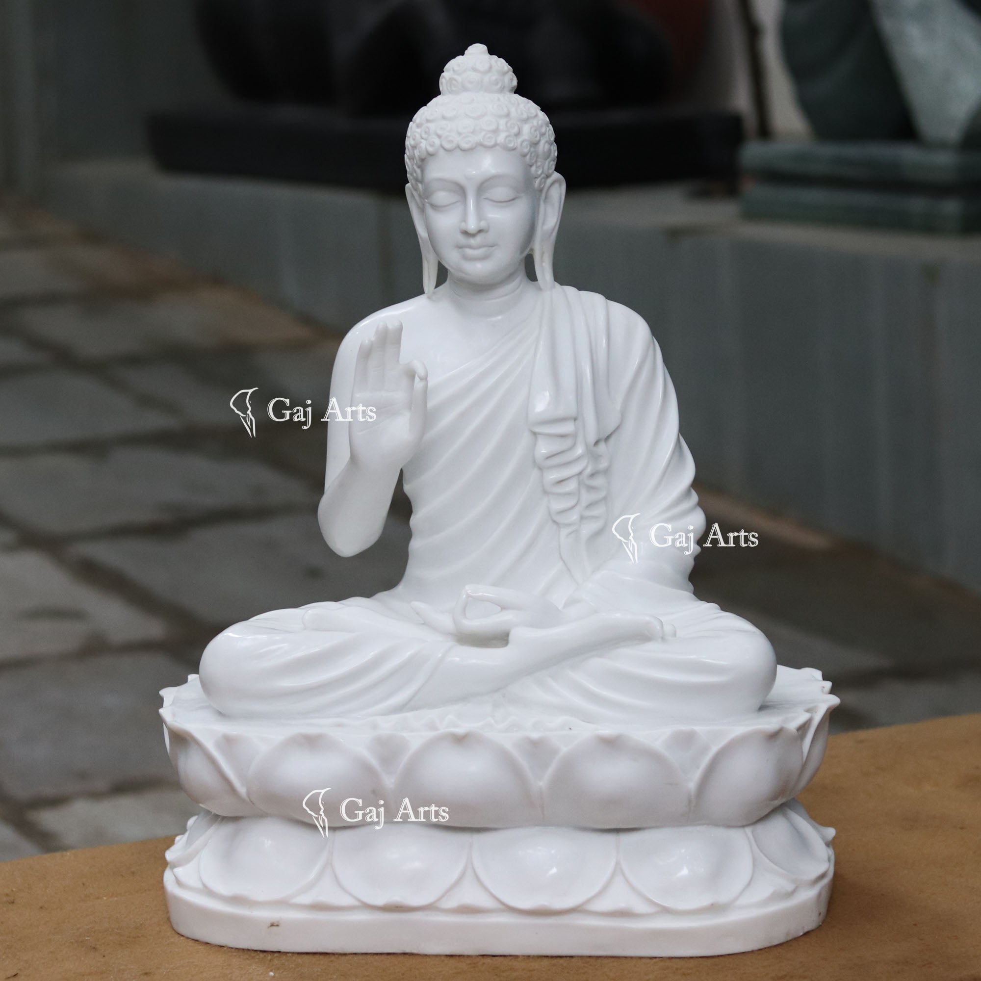White Marble Buddha Statue | 24 Inch