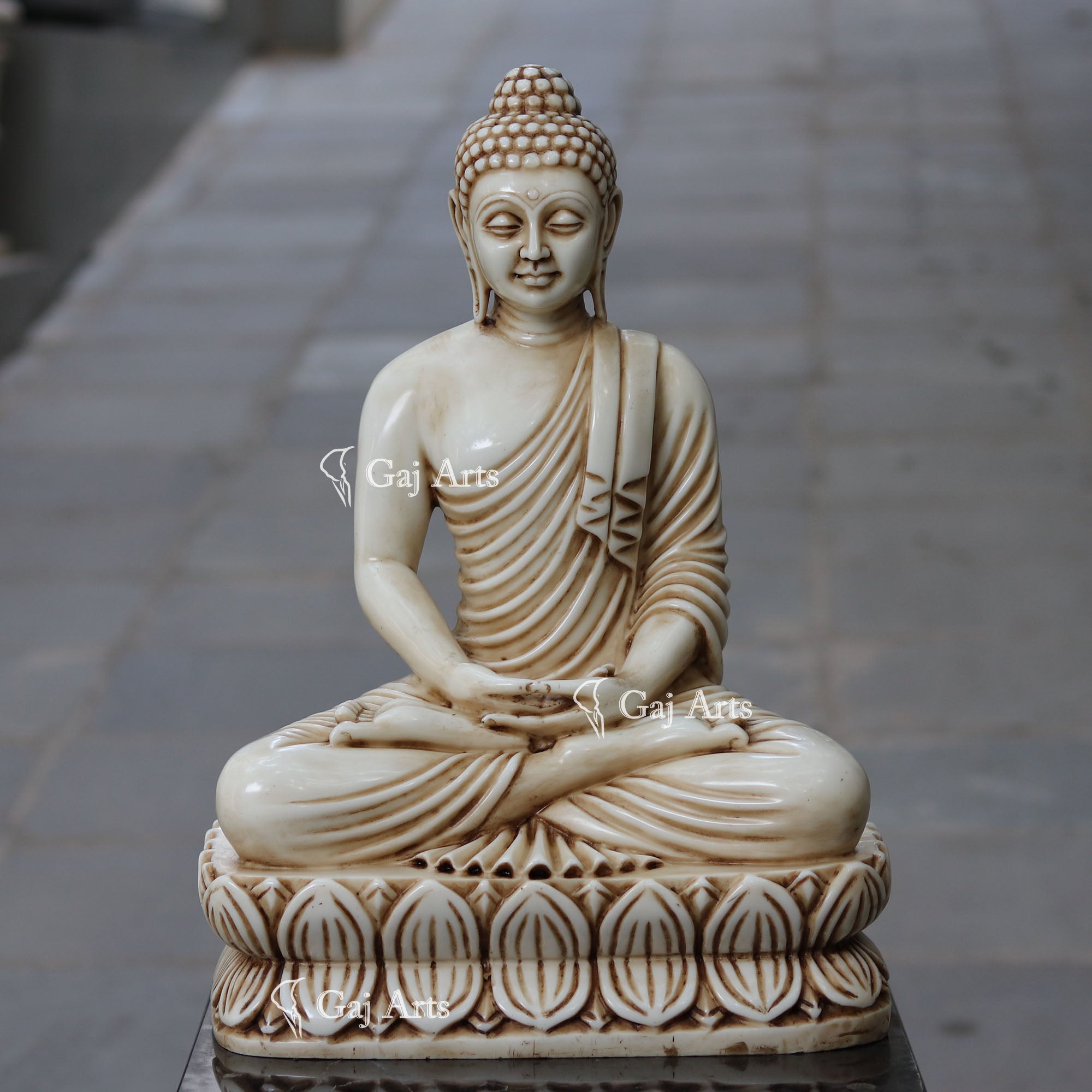 White Marble Buddha Statue | 24 Inch