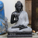 Black Marble Sitting Buddha Statue | 24 Inch