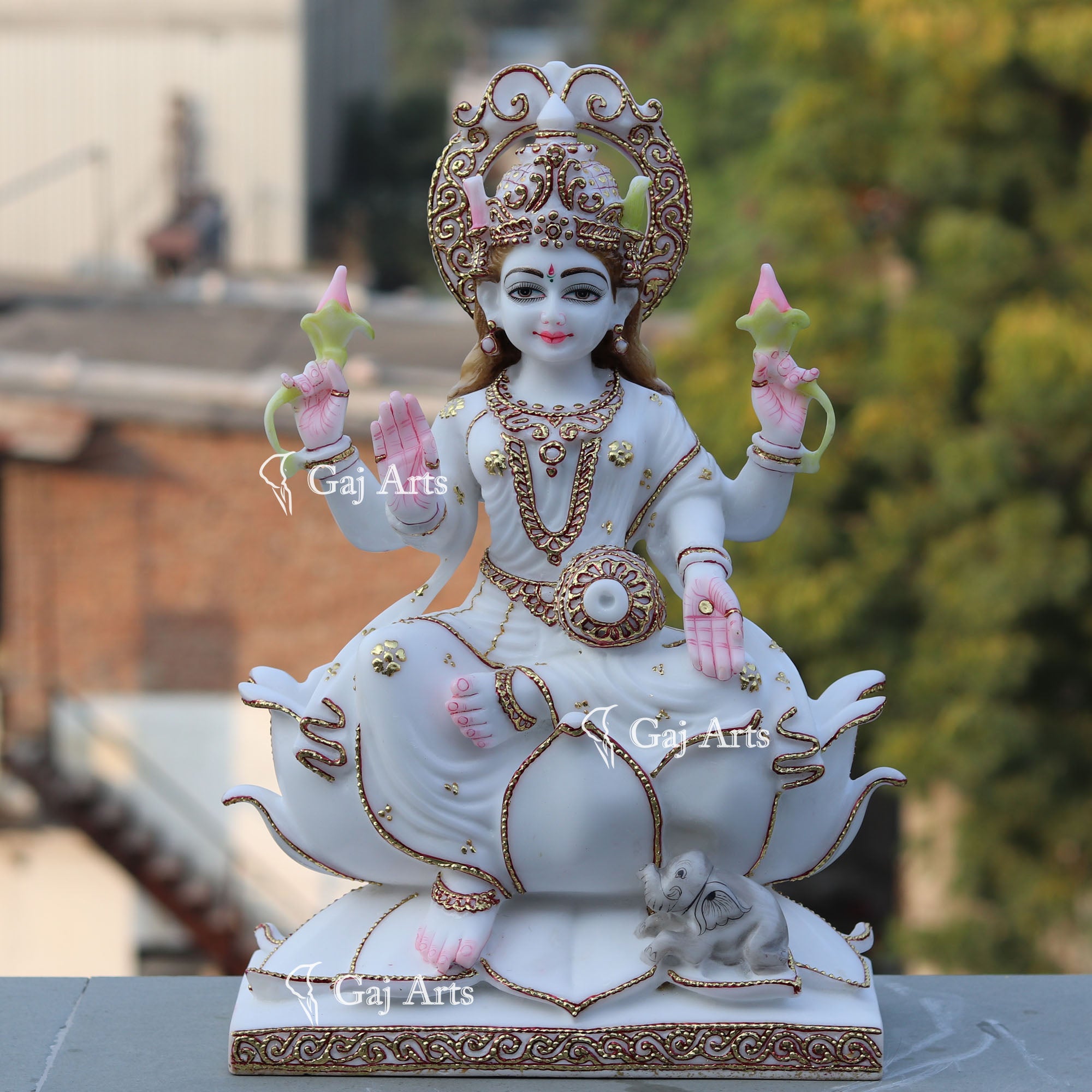 White Marble Laxmi Mata Statue | 18 Inch