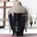 Black Marble Buddha Head Statue | 24 Inch