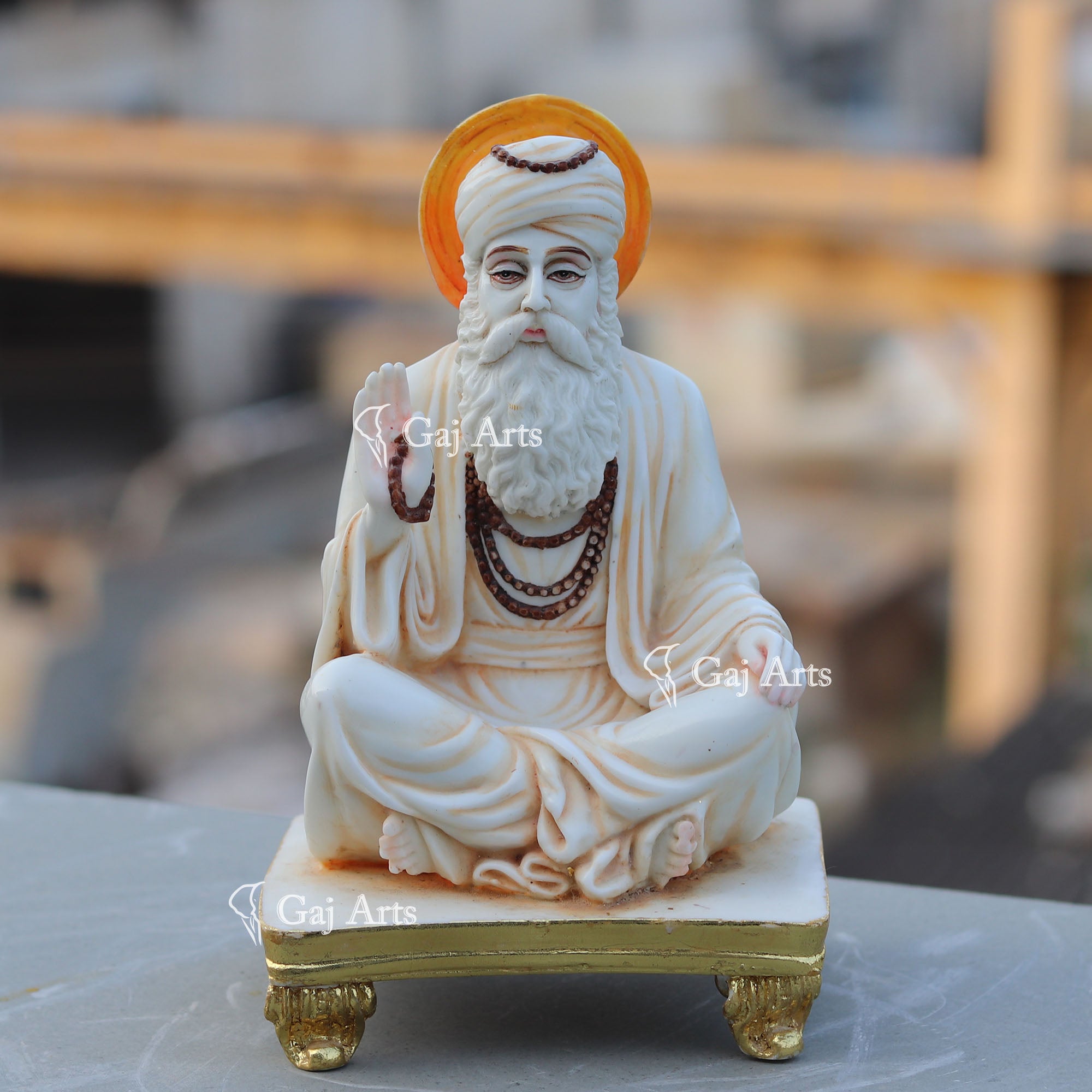Korean Marble Guru Nanak Dev Ji Idol | 9 Inch