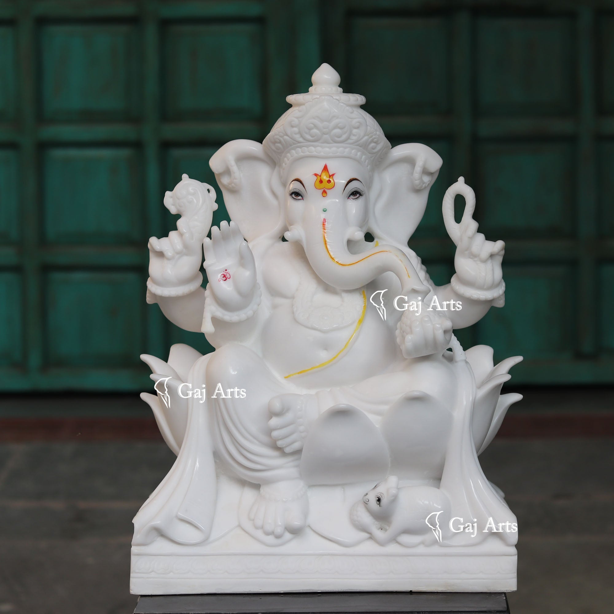 White Marble Ethiopia Ganesh Idol | 24 Inch