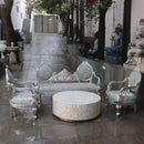 5 Seater Silver  Sofa Set