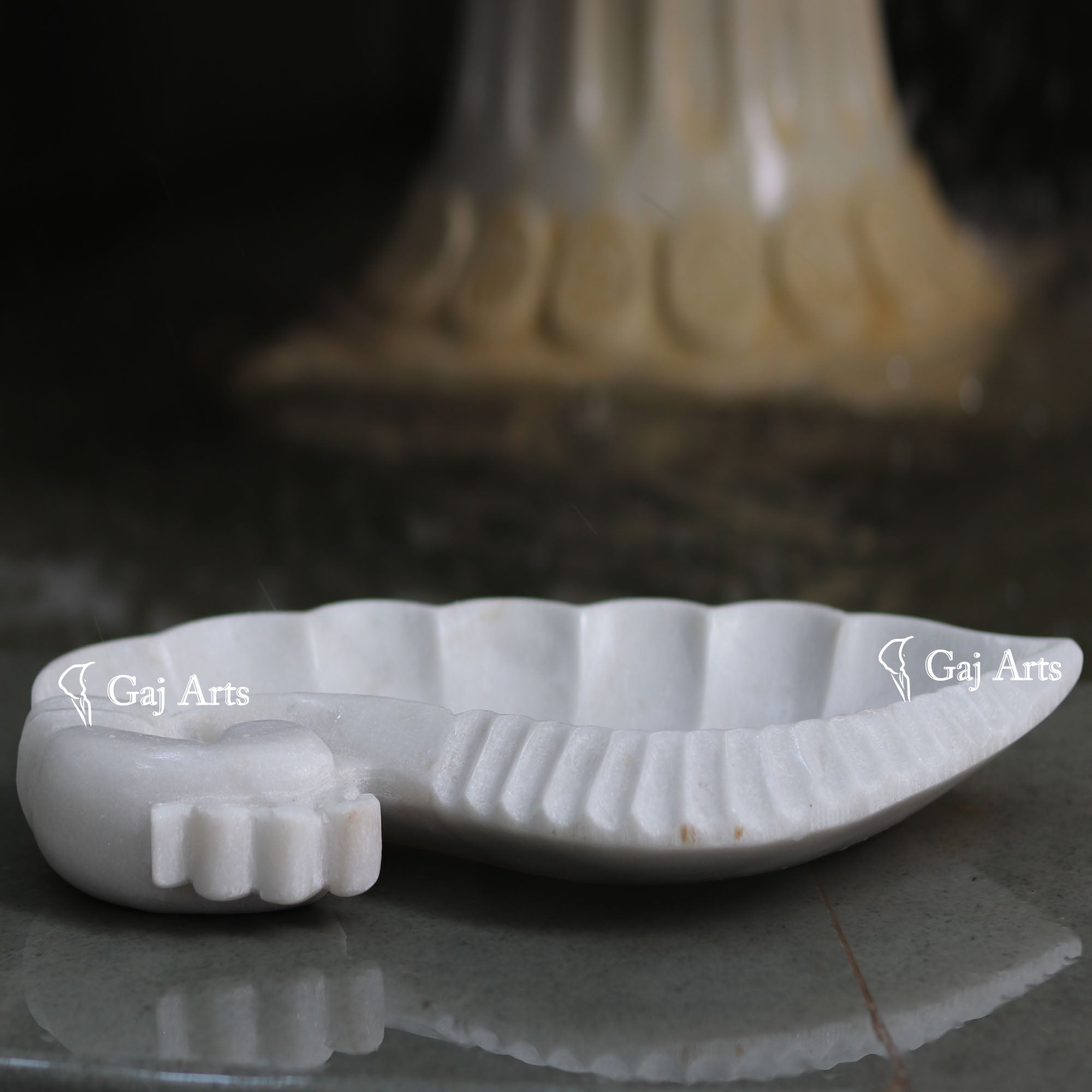 White Marble Luxury Flower Bowl | 14 Inch