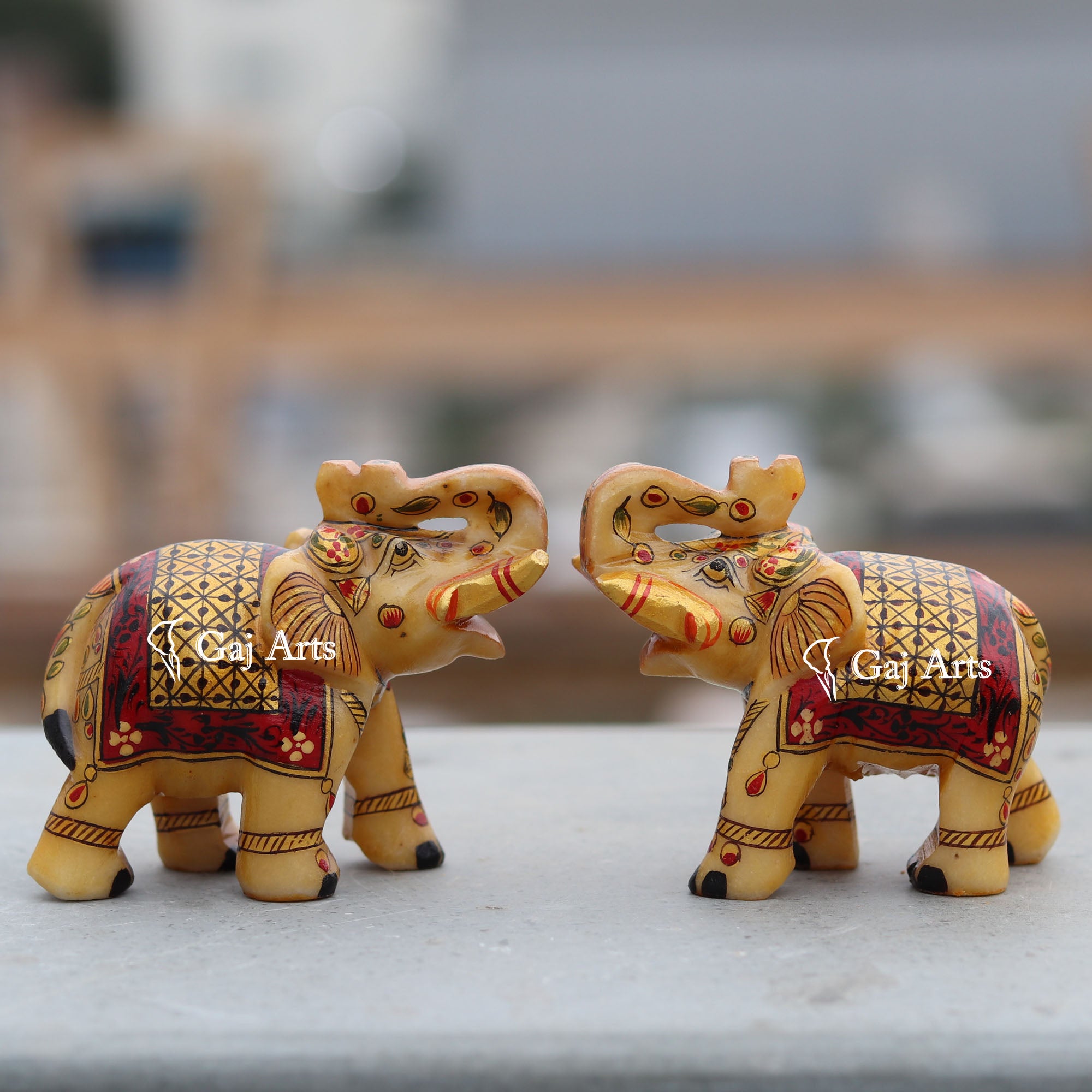 White Marble Elephant Statue | 3 Inch
