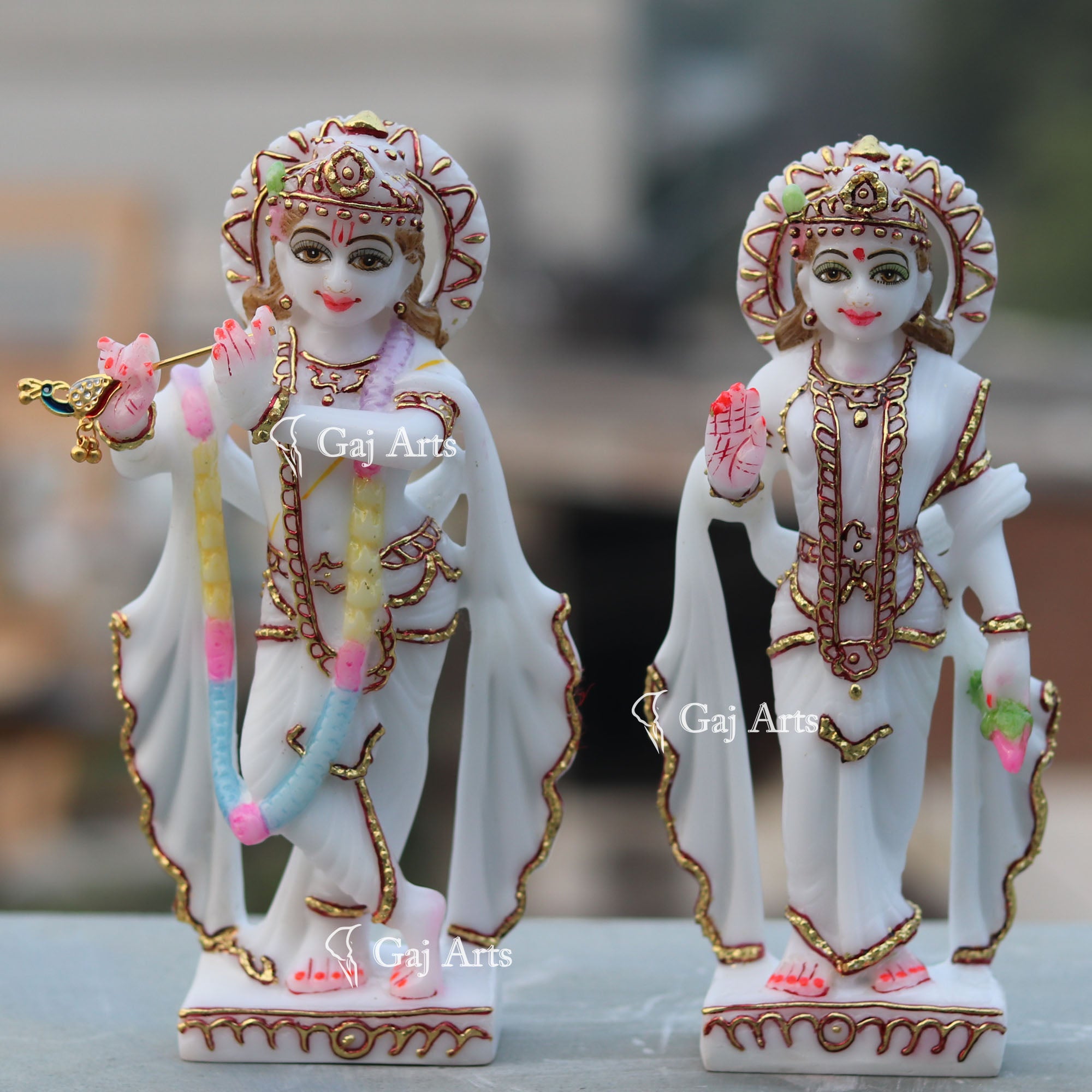 Marble Ethiopia Radha Krishna Jodi | 9 Inch