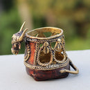 Bastar Dhokra Art Bull Face Pen Stand 3"