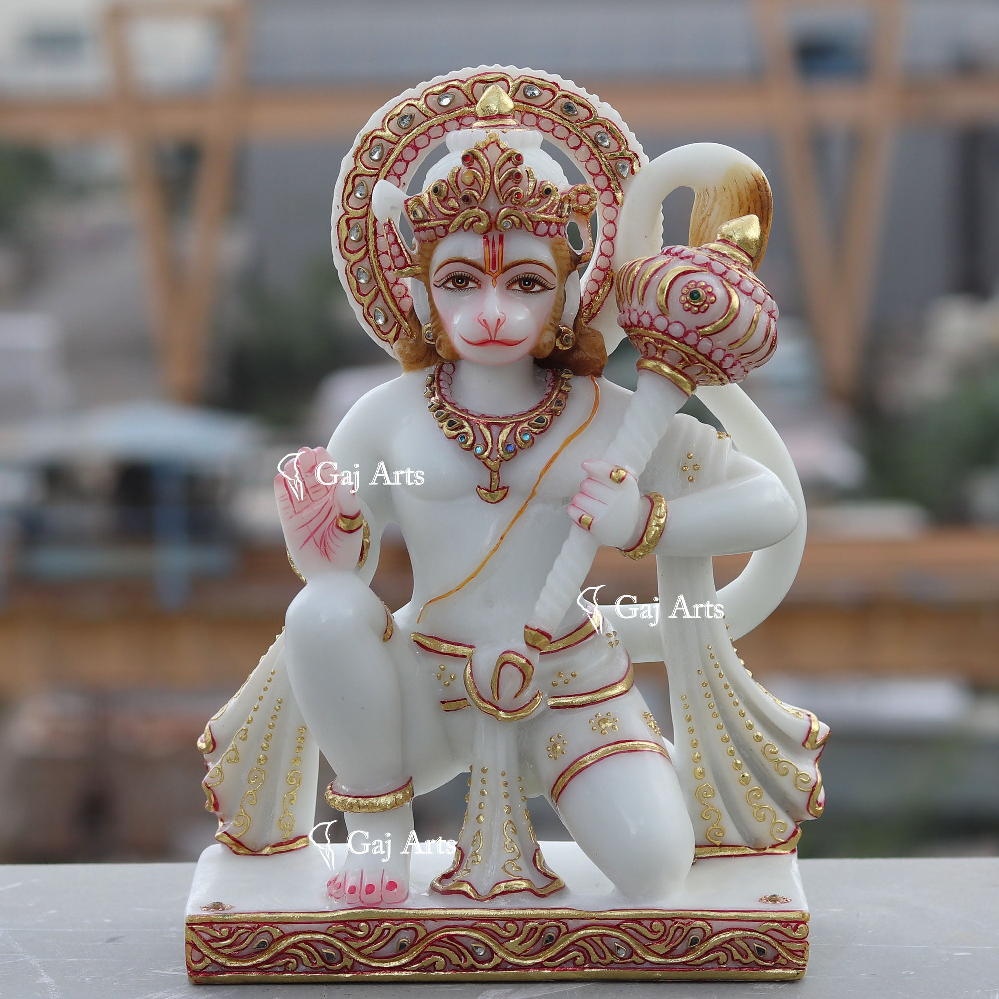 Ethiopia Marble Hanuman Ji Idol | 12 Inch