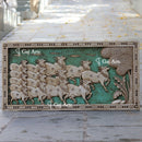 White Antique Finish Marble Cow Wall Panel | 48 Inch