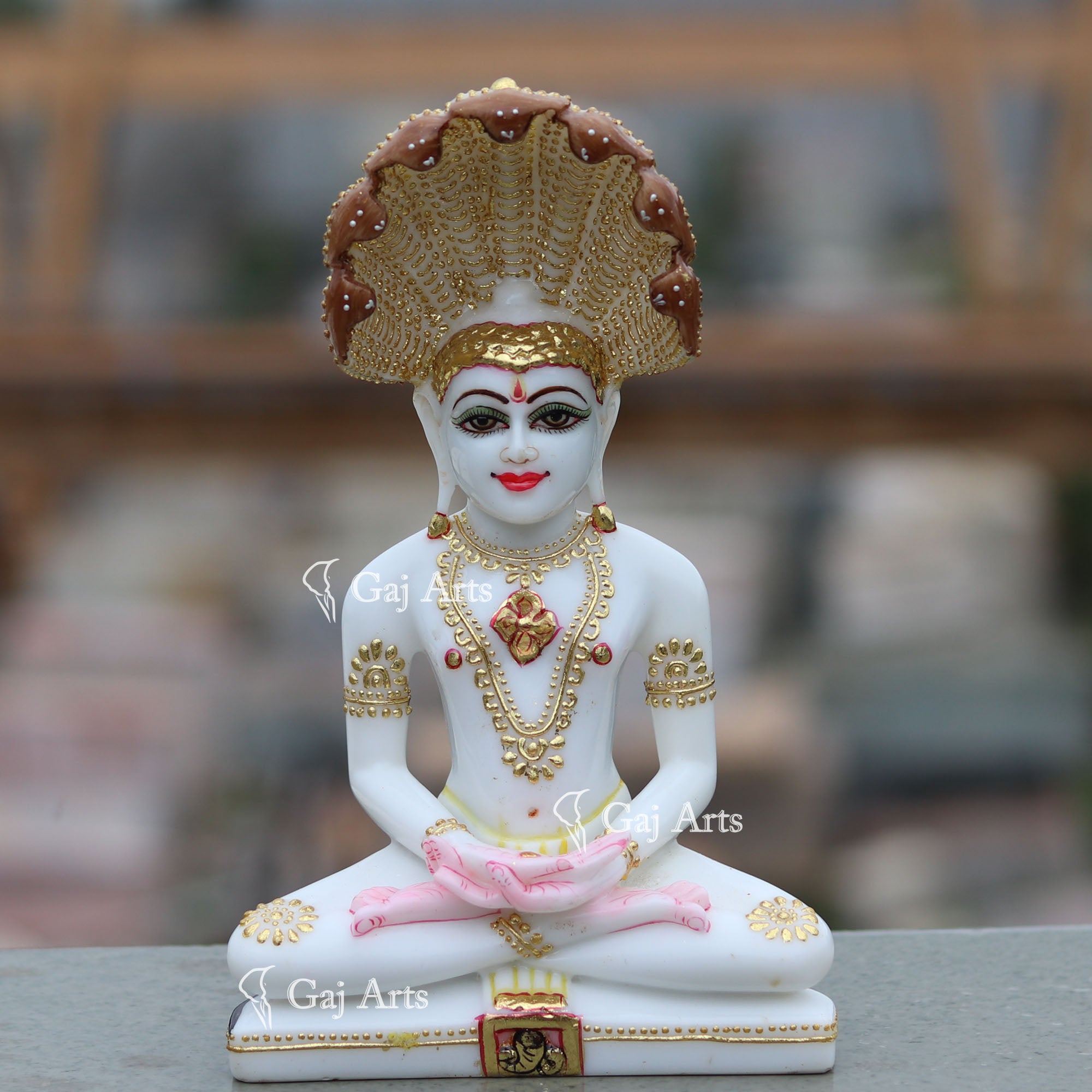 Marble Ethiopia Parshwanath Ji Idol | 9 Inch