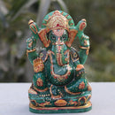 Natural Green Quartz Ganesh Idol | 7 Inch