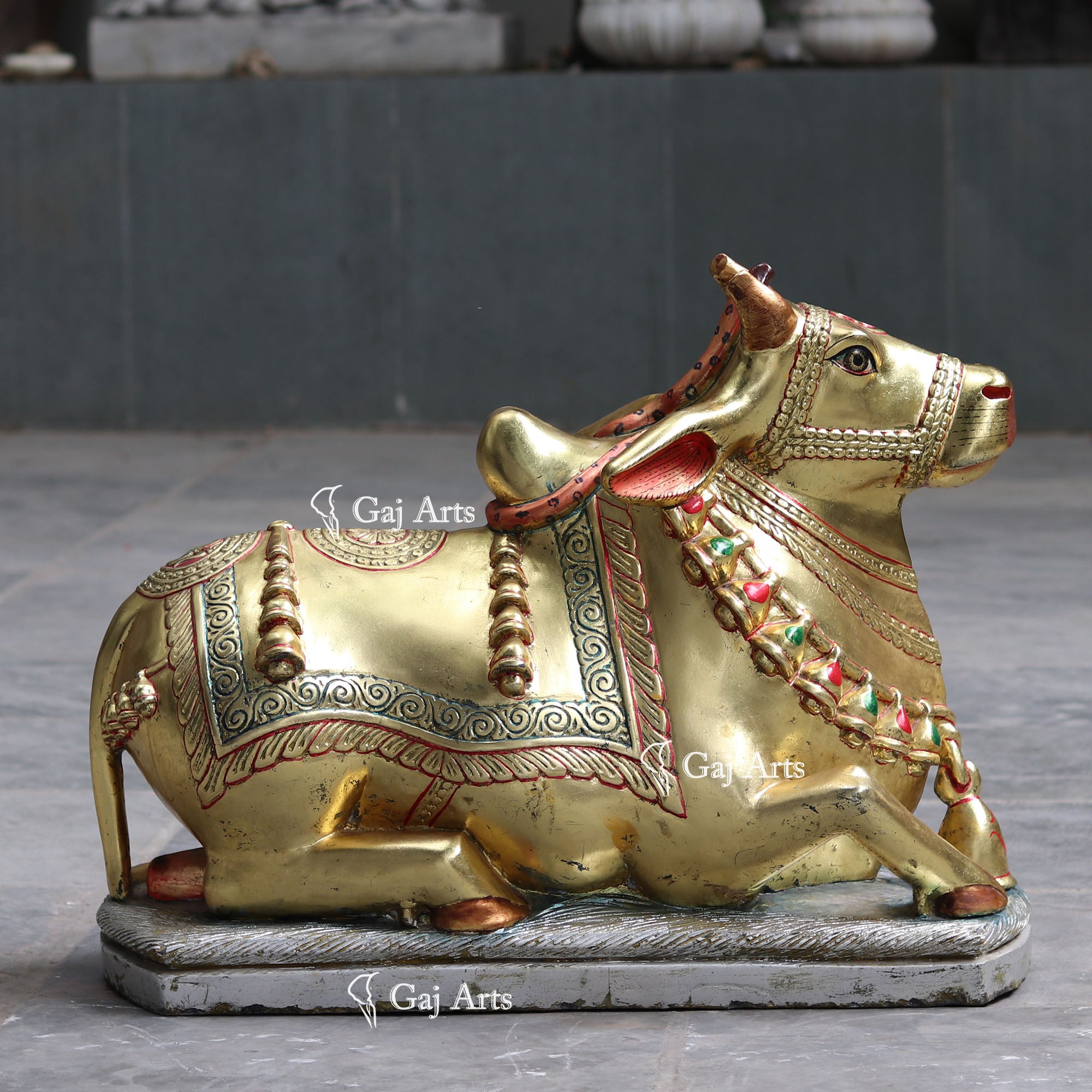 White Marble Nandi Idol | 33 Inch