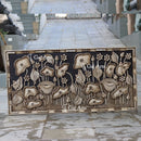 White Marble Hand-Carved Floral Wall Panel | 72 Inch