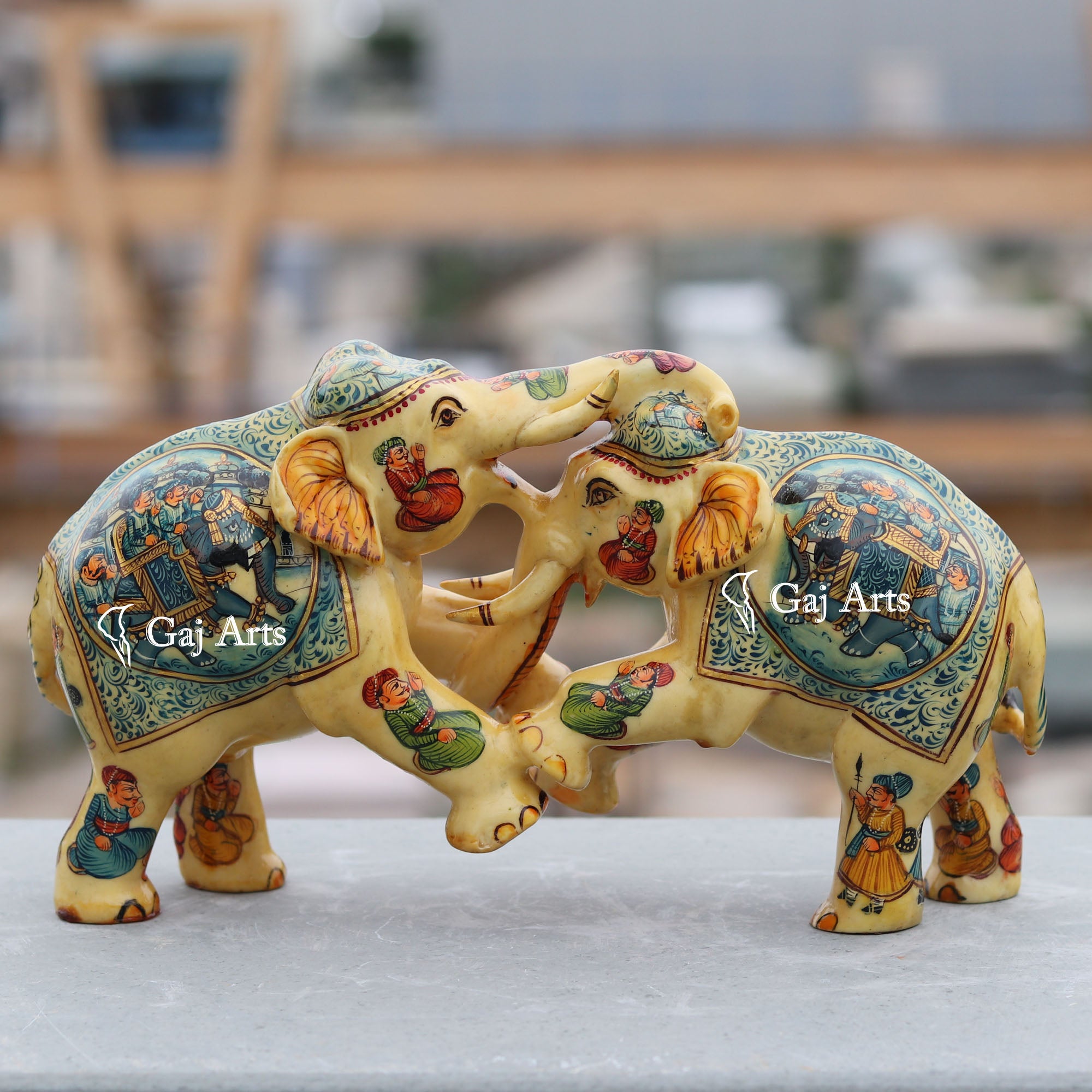 Marble Powder Elephant Statue | 10 Inch